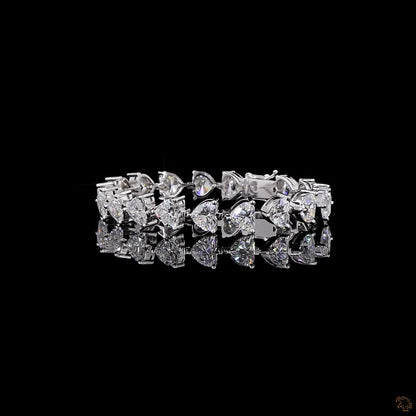 Amara – Heart Cut Lab Grown Diamond Bracelet in White Gold