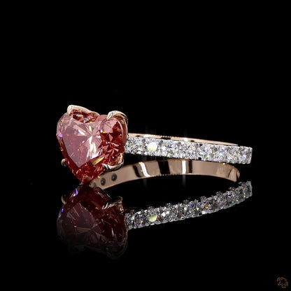 The Exquisite White Gold Heart & Round Diamond Ring