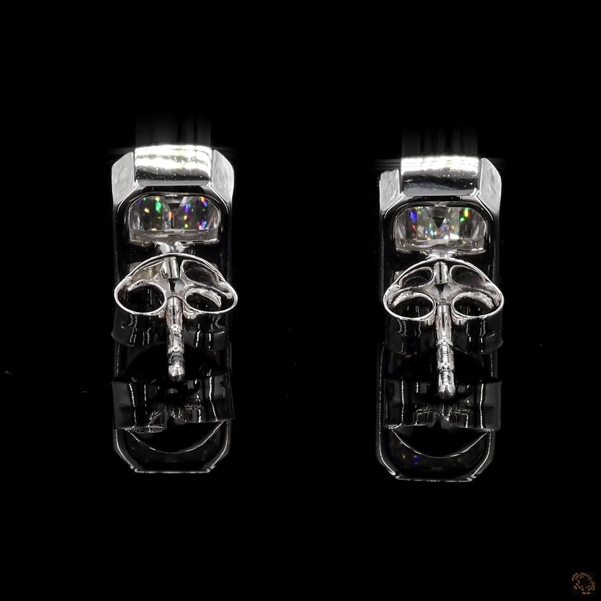 The Celeste Yellow Gold Emerald Cut Diamond Stud Earrings