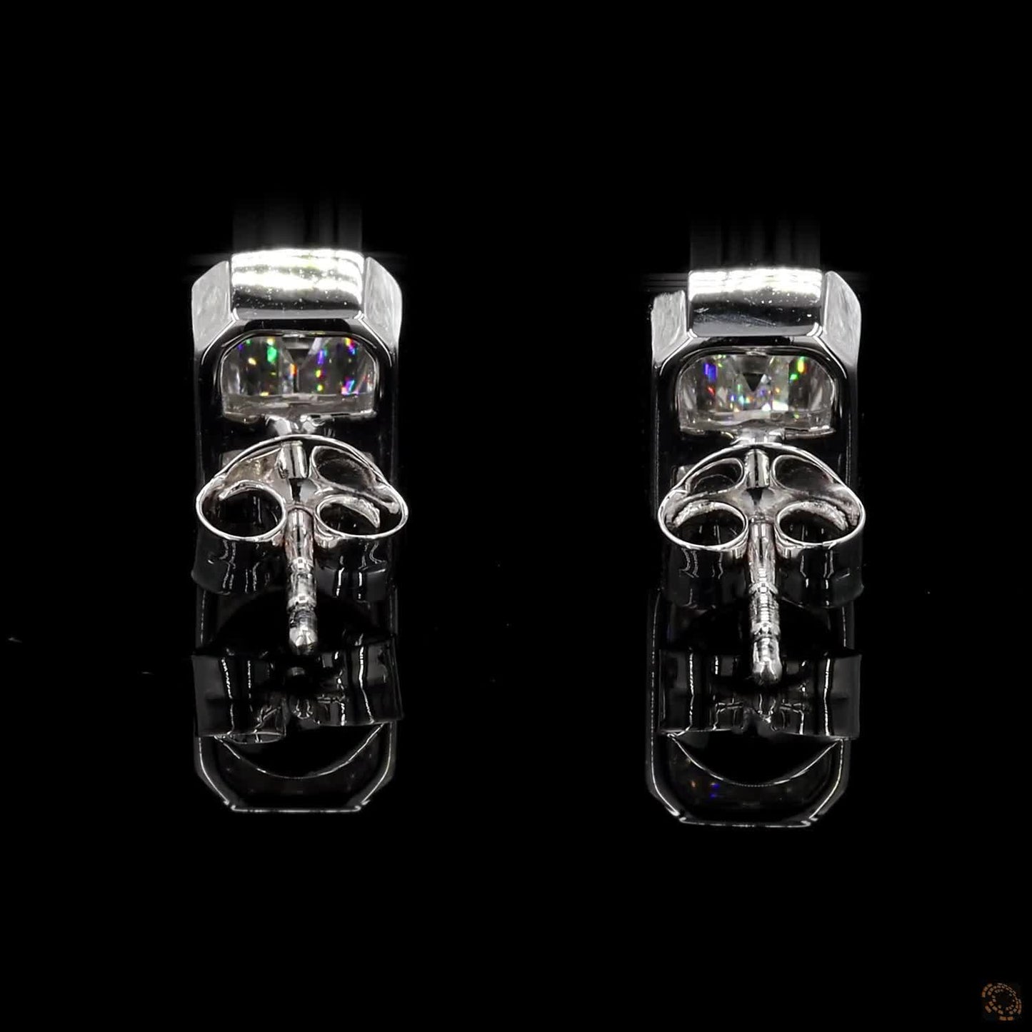 The Celeste Yellow Gold Emerald Cut Diamond Stud Earrings
