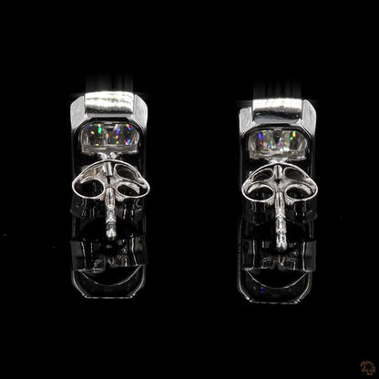 The Celeste Yellow Gold Emerald Cut Diamond Stud Earrings