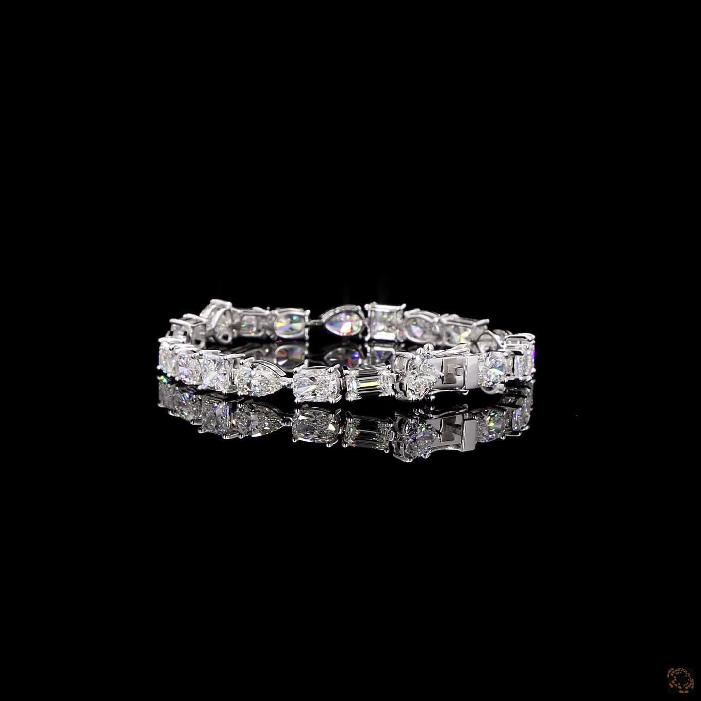The Serenade Bracelet – White Gold Multi-Cut Lab-Grown Diamond Statement Bracelet