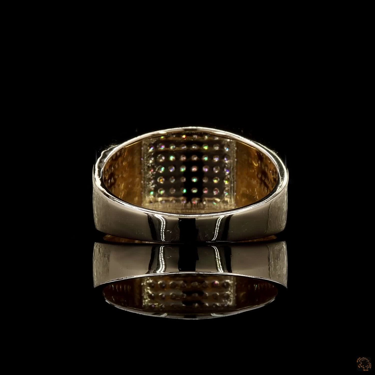 The Luster Yellow Gold Diamond Signet Ring