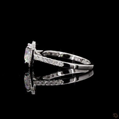 The Enchanted White Gold Round Diamond Halo Ring