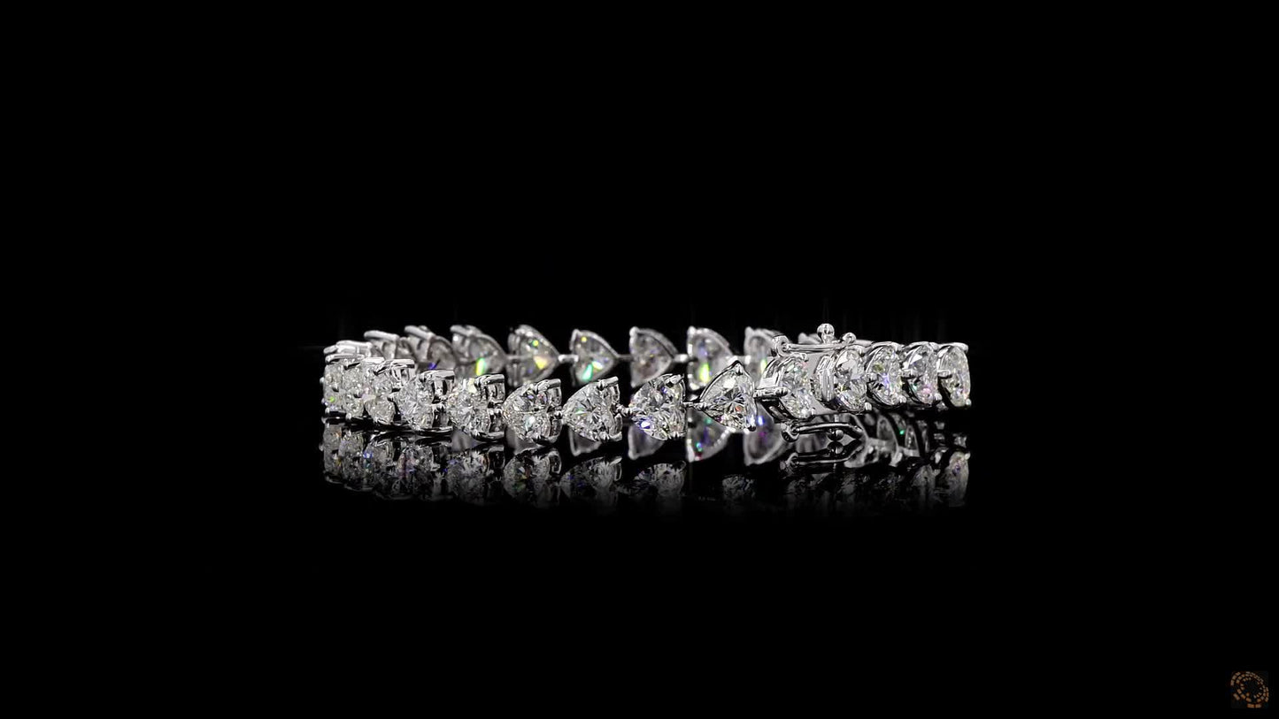 The Serenade Bracelet – White Gold Heart-Cut Lab-Grown Diamond Tennis Bracelet