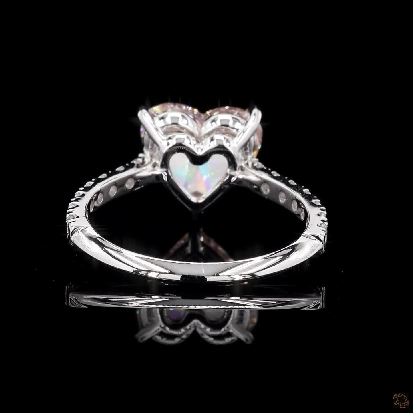 The Exquisite White Gold Heart & Round Diamond Ring
