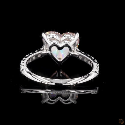 The Exquisite White Gold Heart & Round Diamond Ring