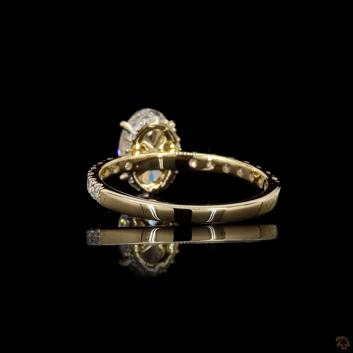 The Radiant Yellow Gold Oval & Round Diamond Ring