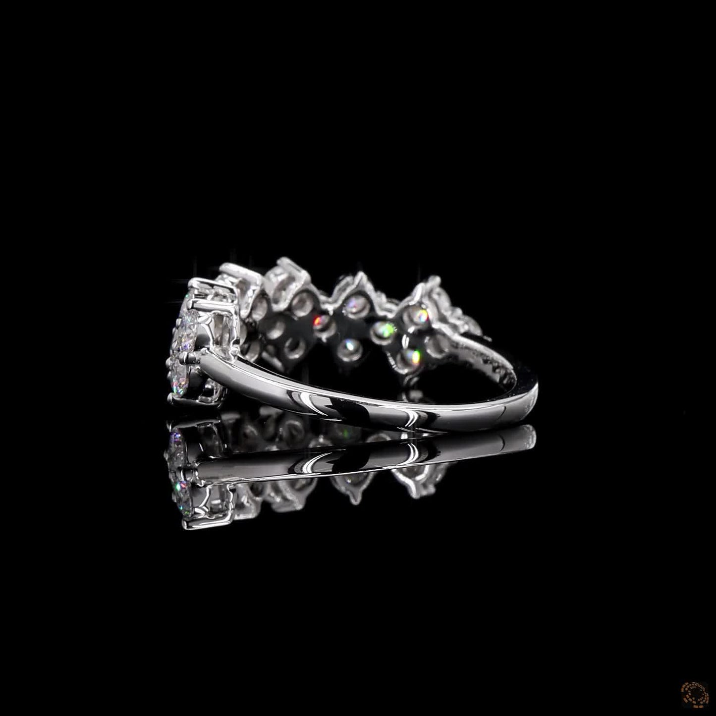 The Exquisite White Gold Diamond Cluster Ring