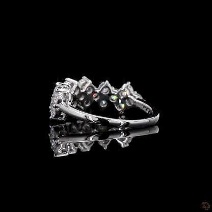 The Exquisite White Gold Diamond Cluster Ring