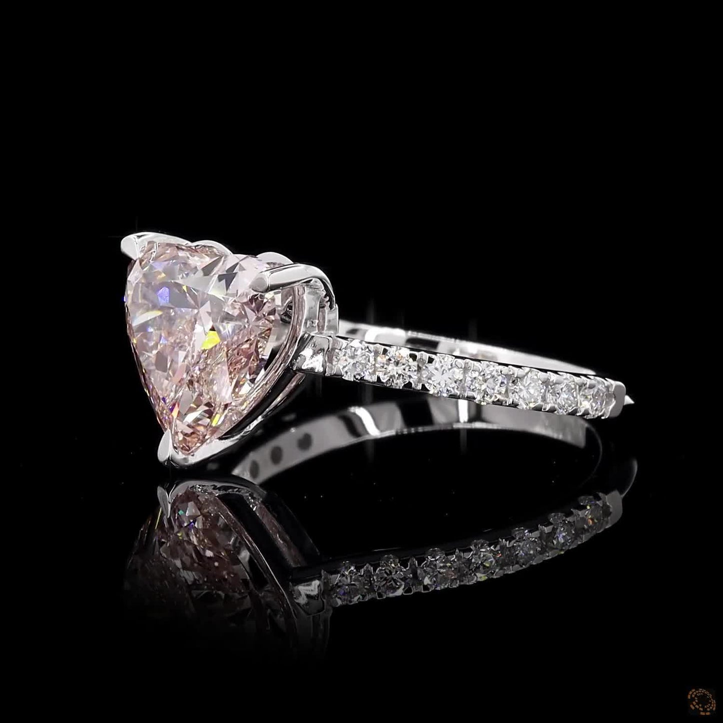 The Exquisite White Gold Heart & Round Diamond Ring