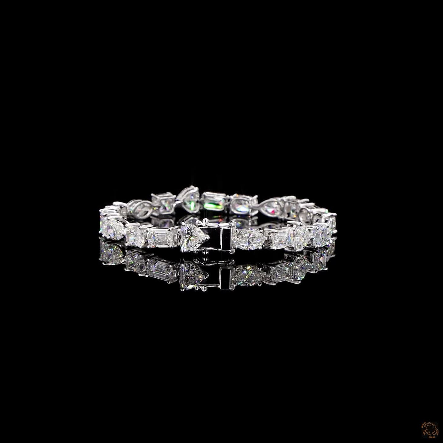 The Serenade Bracelet – White Gold Multi-Cut Lab-Grown Diamond Statement Bracelet