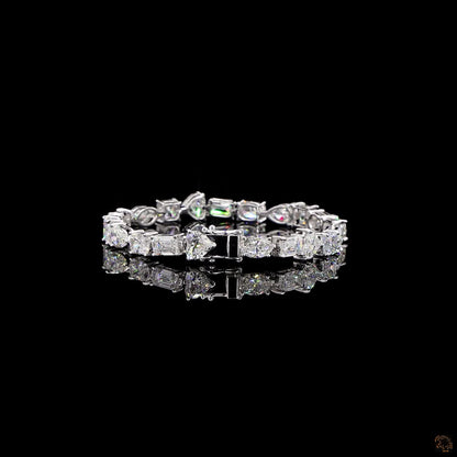 The Serenade Bracelet – White Gold Multi-Cut Lab-Grown Diamond Statement Bracelet