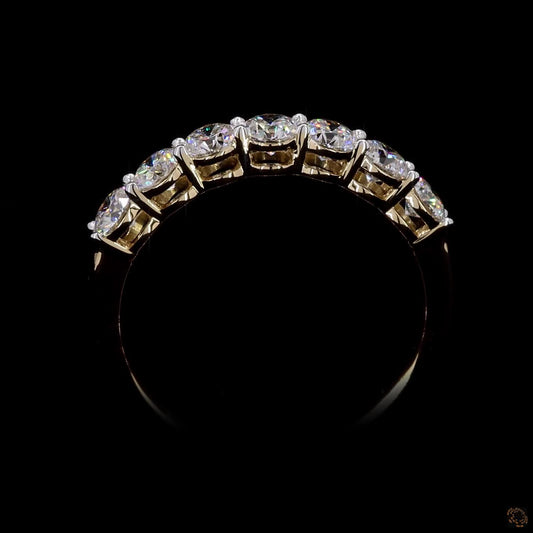 The Exquisite Yellow Gold Seven-Stone Diamond Ring
