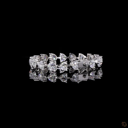 Amara – Heart Cut Lab Grown Diamond Bracelet in White Gold