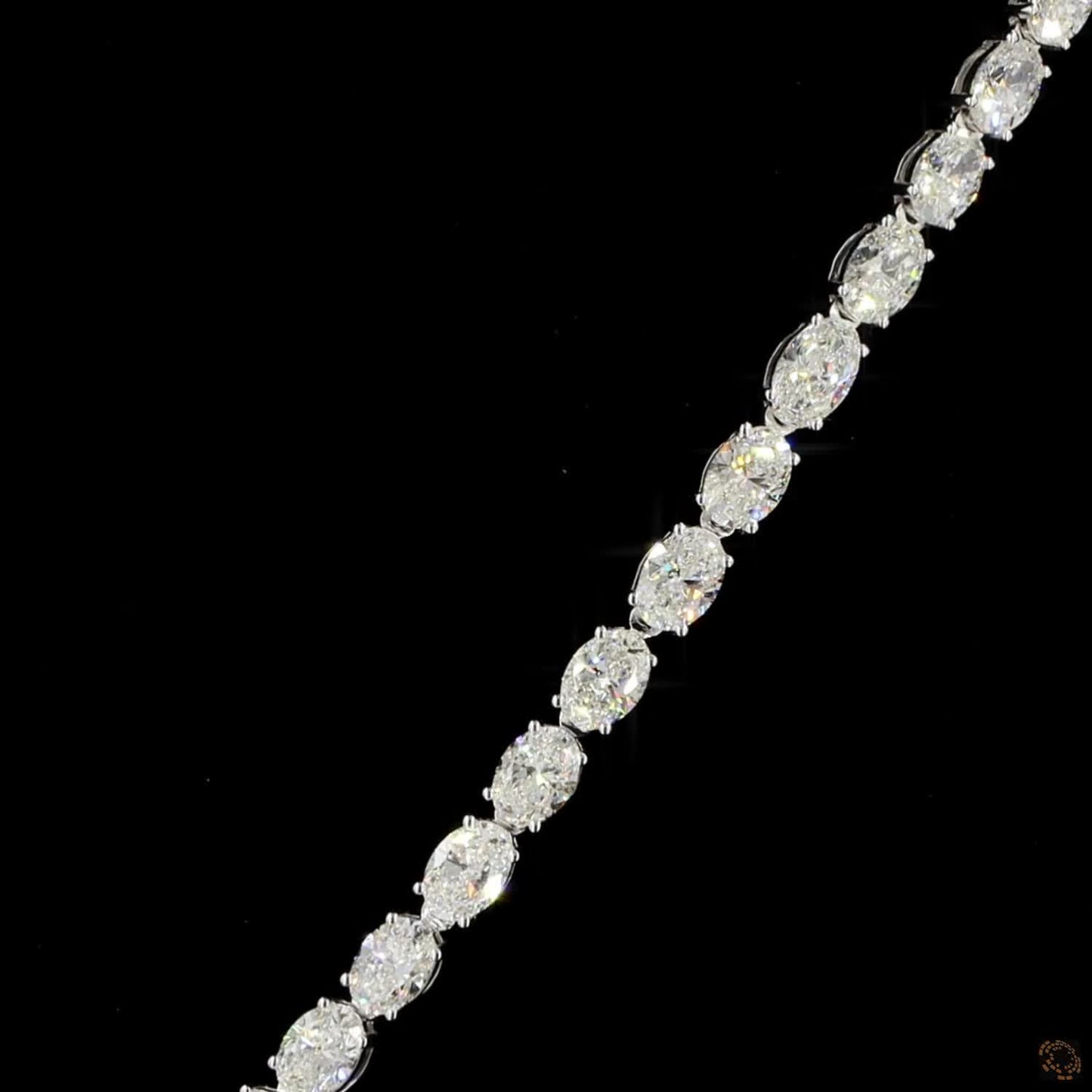 Eternal Brilliance Oval Lab Grown Diamond Tennis Necklace in White Gold