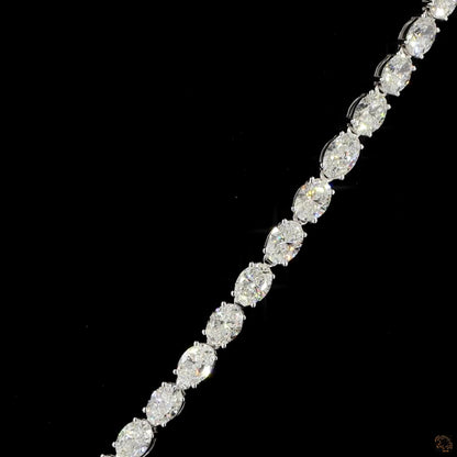 Eternal Brilliance Oval Lab Grown Diamond Tennis Necklace in White Gold