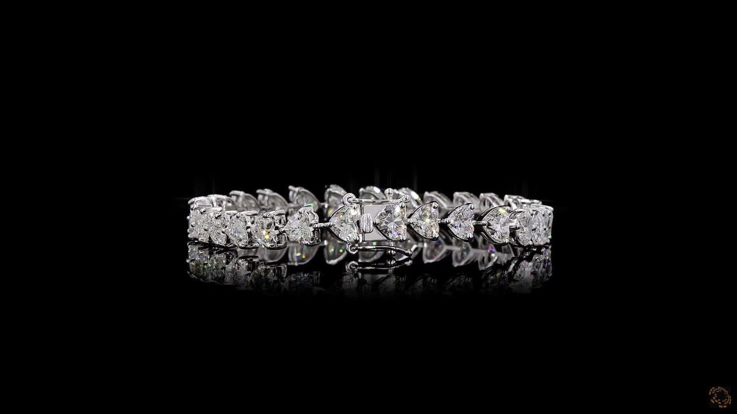 The Serenade Bracelet – White Gold Heart-Cut Lab-Grown Diamond Tennis Bracelet