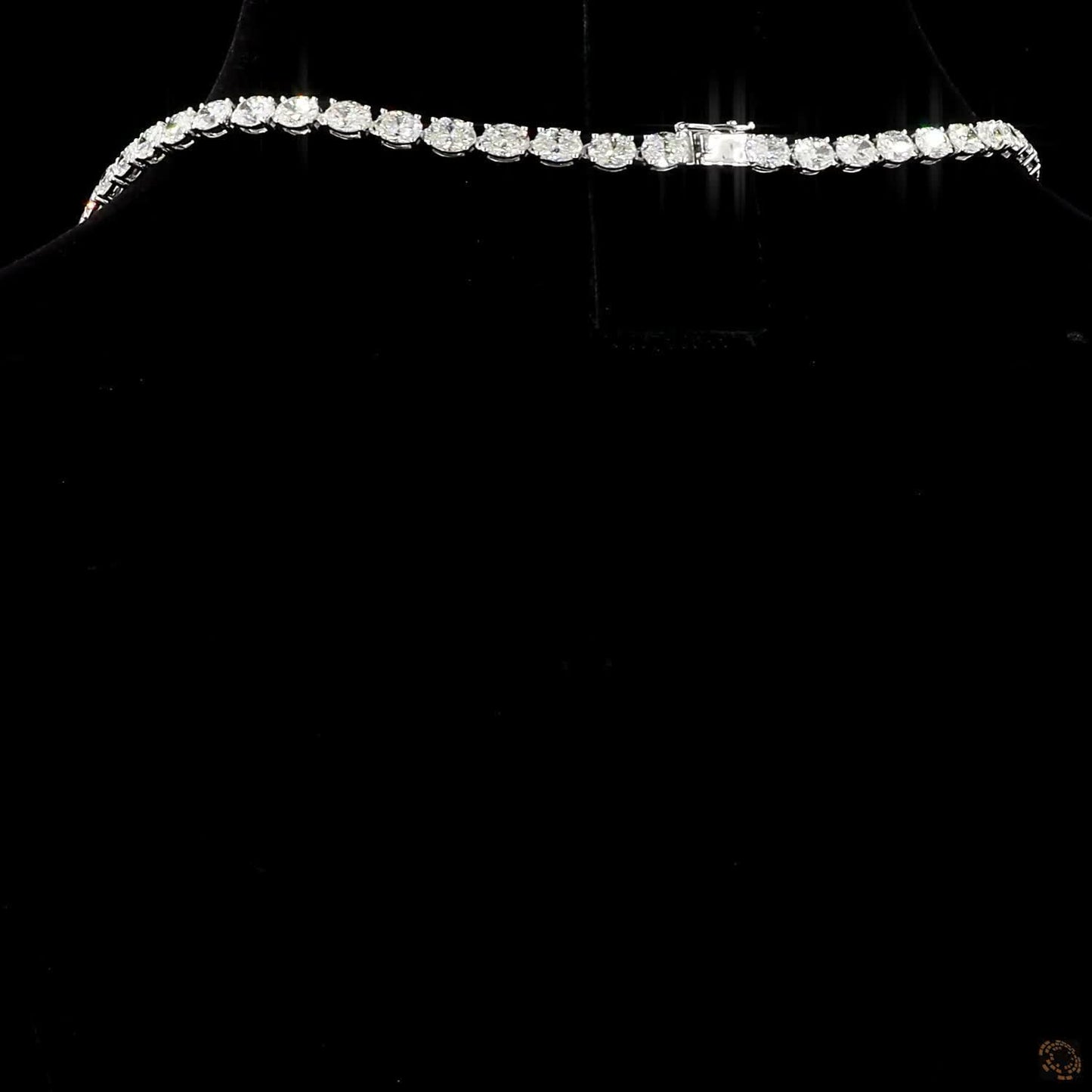 Eternal Brilliance Oval Lab Grown Diamond Tennis Necklace in White Gold