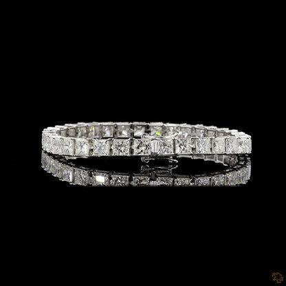 The Serenade Princess-Cut Diamond Tennis Bracelet in White Gold