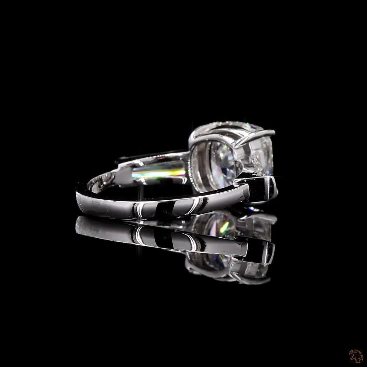 The Luminous White Gold Cushion & Baguette Diamond Ring