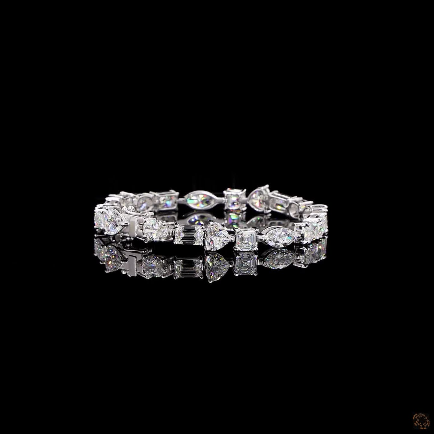The Serenade Bracelet – White Gold Multi-Cut Lab-Grown Diamond Statement Bracelet