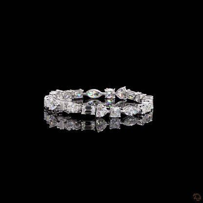 The Serenade Bracelet – White Gold Multi-Cut Lab-Grown Diamond Statement Bracelet