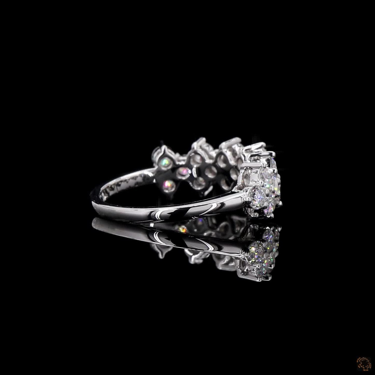 The Exquisite White Gold Diamond Cluster Ring