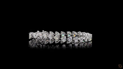 The Serenade Bracelet – White Gold Heart-Cut Lab-Grown Diamond Tennis Bracelet