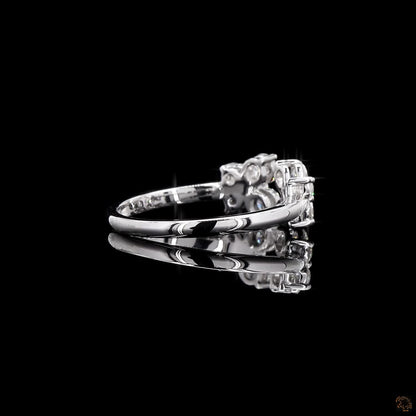 The Luster White Gold Diamond Flower Ring