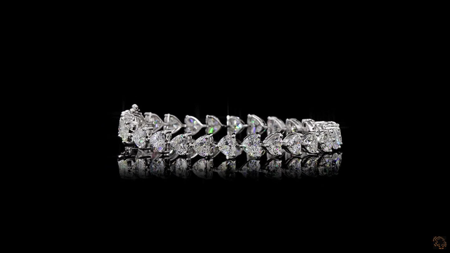 The Serenade Bracelet – White Gold Heart-Cut Lab-Grown Diamond Tennis Bracelet