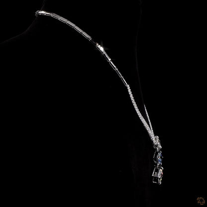 Celeste Princess Cut Diamond Necklace in White Gold | Lab Grown Diamonds