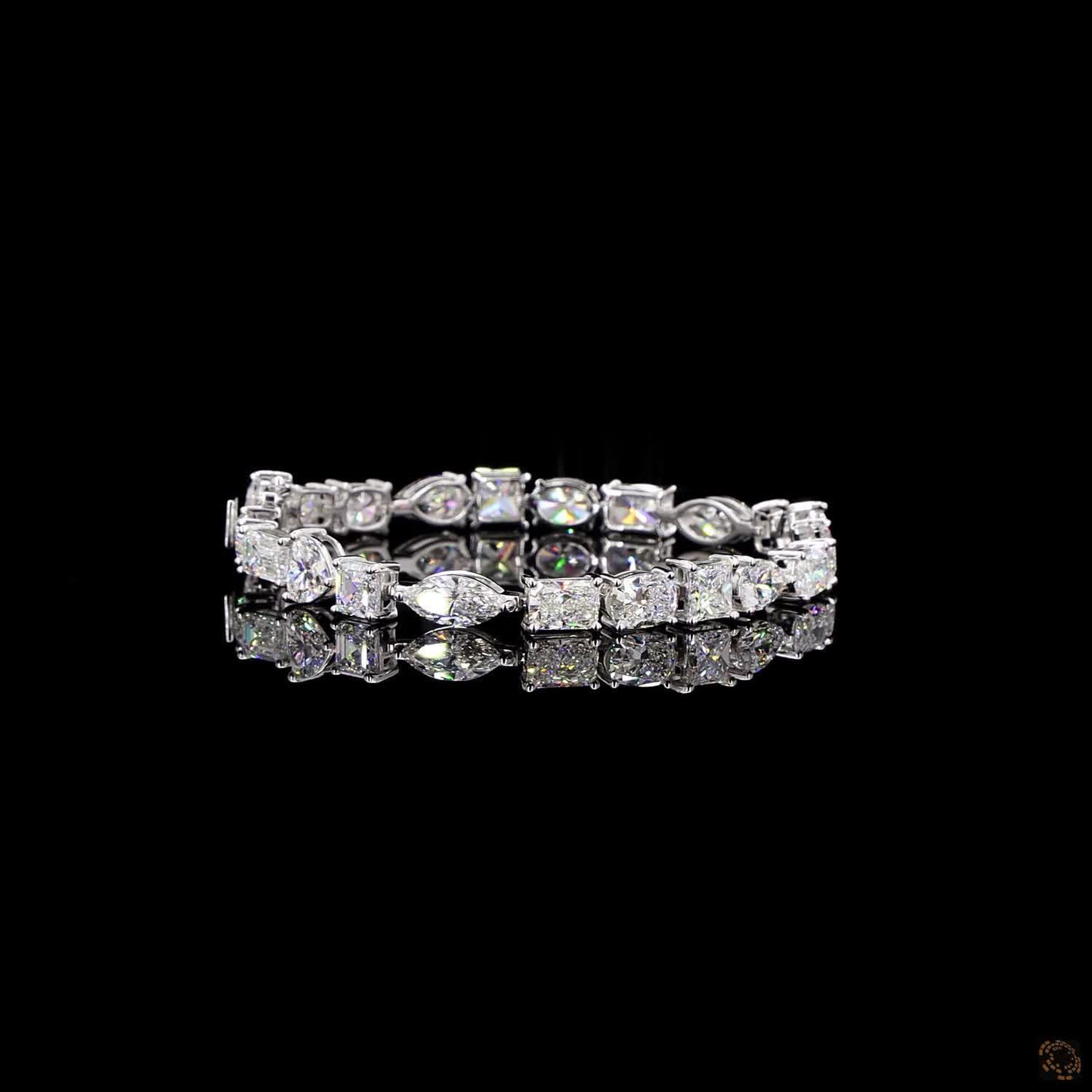 The Serenade Bracelet – White Gold Multi-Cut Lab-Grown Diamond Statement Bracelet