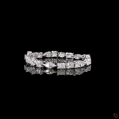 The Serenade Bracelet – White Gold Multi-Cut Lab-Grown Diamond Statement Bracelet
