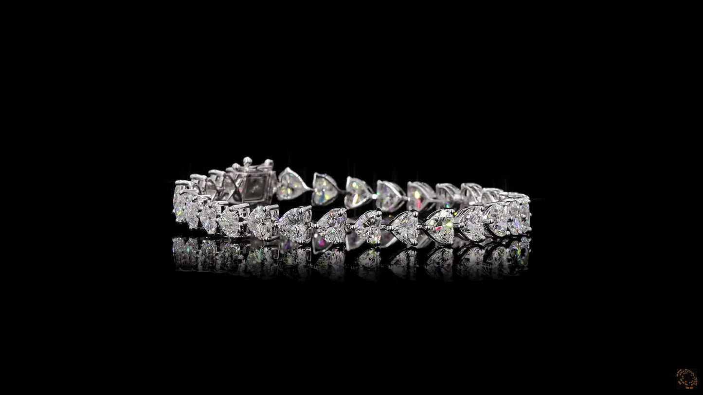 The Serenade Bracelet – White Gold Heart-Cut Lab-Grown Diamond Tennis Bracelet