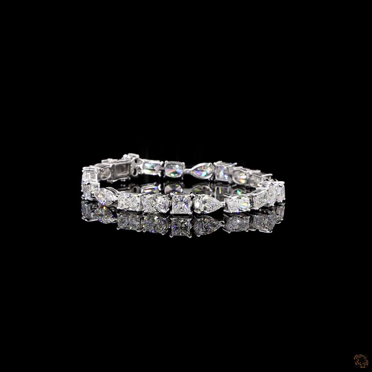 The Serenade Bracelet – White Gold Multi-Cut Lab-Grown Diamond Statement Bracelet