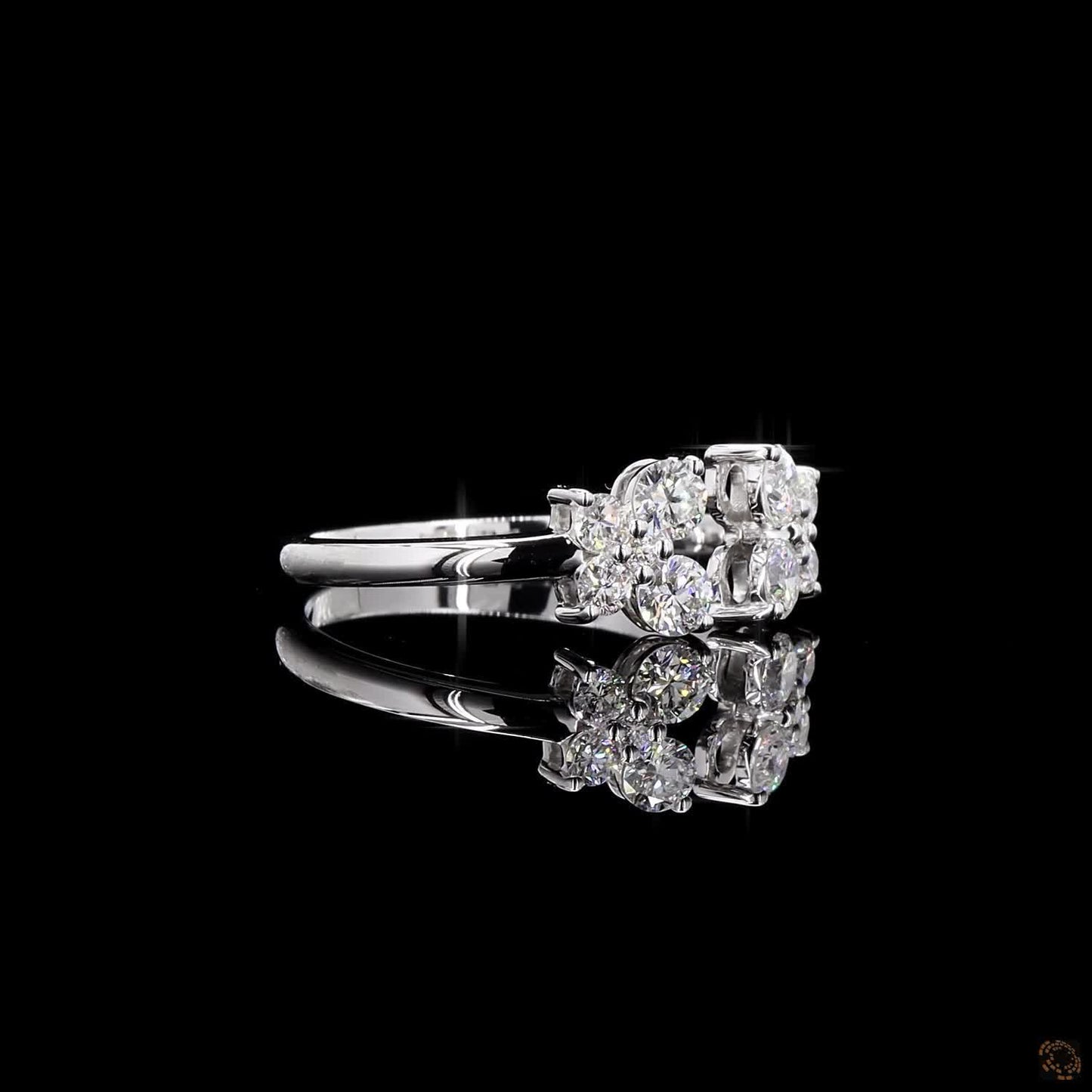 The Luster White Gold Diamond Flower Ring