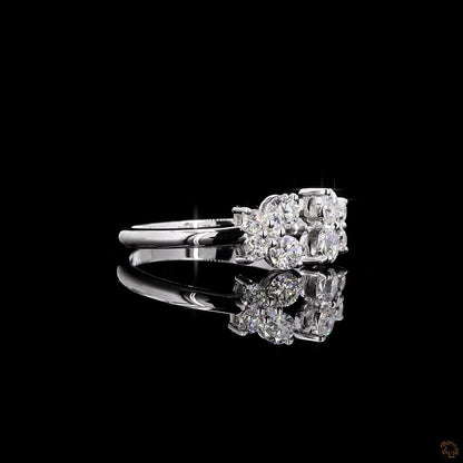 The Luster White Gold Diamond Flower Ring