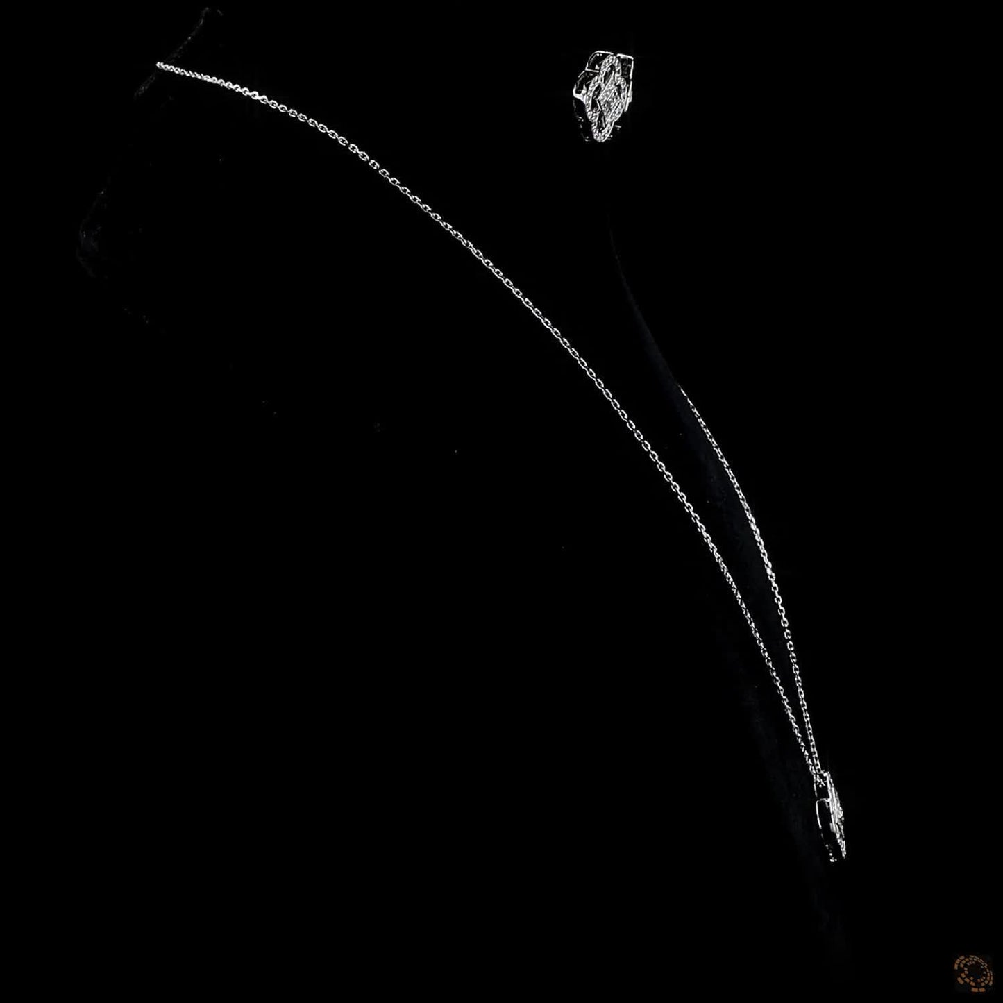 Celeste Clover Diamond Necklace & Earring Set in White Gold – Lab Grown Round Diamonds