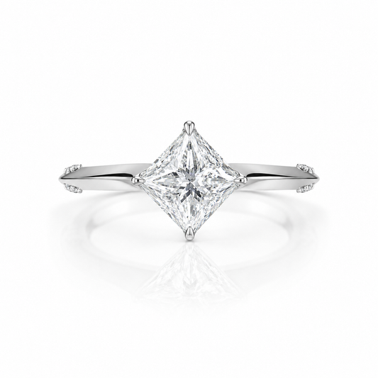 1.20 CTW Solitaire  Princess Lab Grown Diamond Engagement Ring