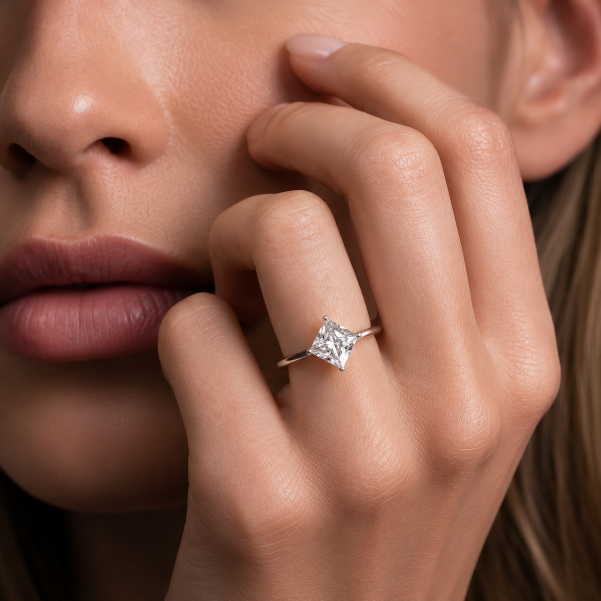 1.20 CTW Solitaire  Princess Lab Grown Diamond Engagement Ring