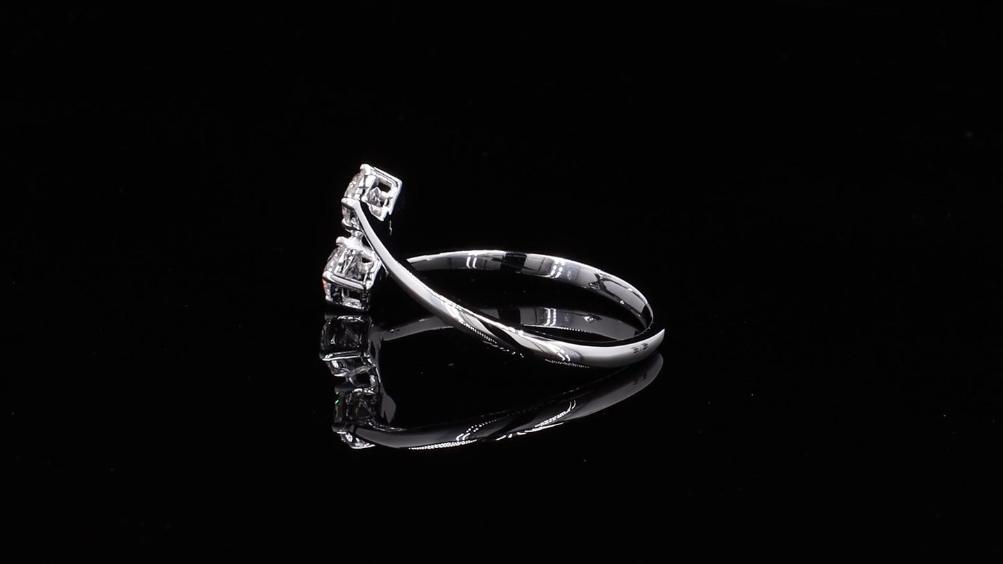 Two-stone, bypass (or toi et moi) ring