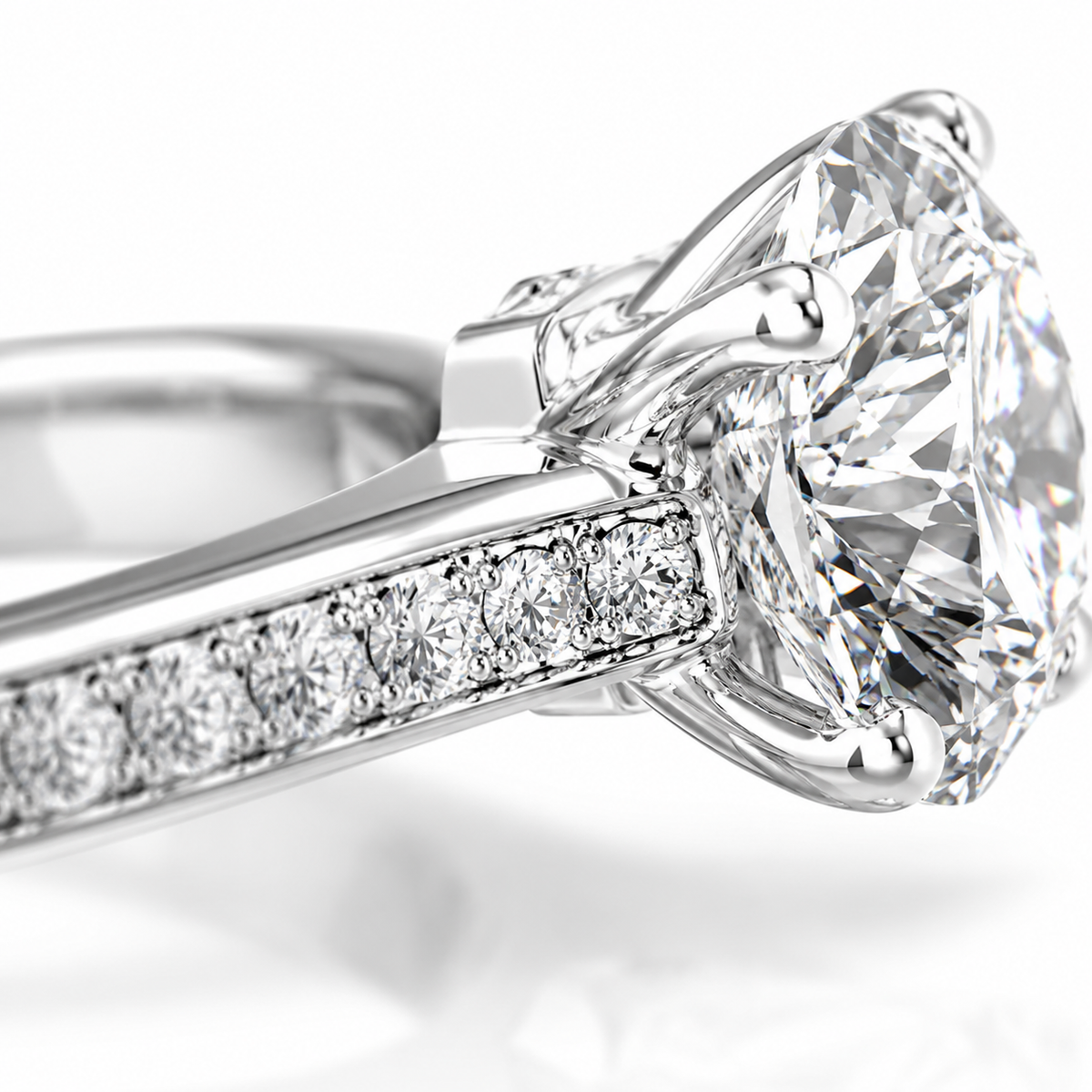 1.24 CT Round Cut Lab Grown Diamond Solitaire Engagement Ring