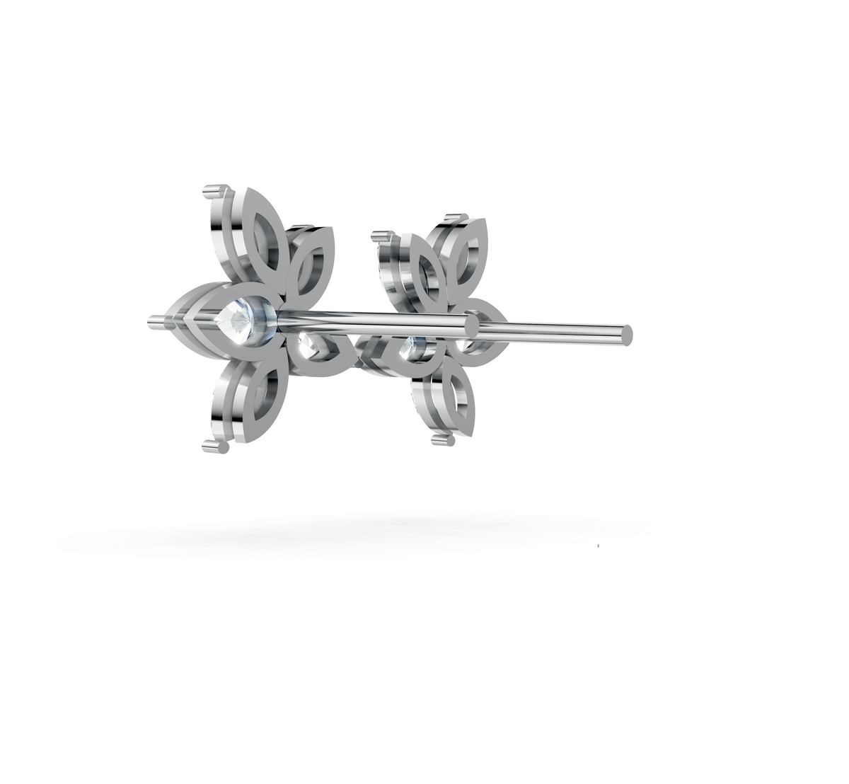 1.34 CT Pear Cut Natural Diamond Stud Earrings