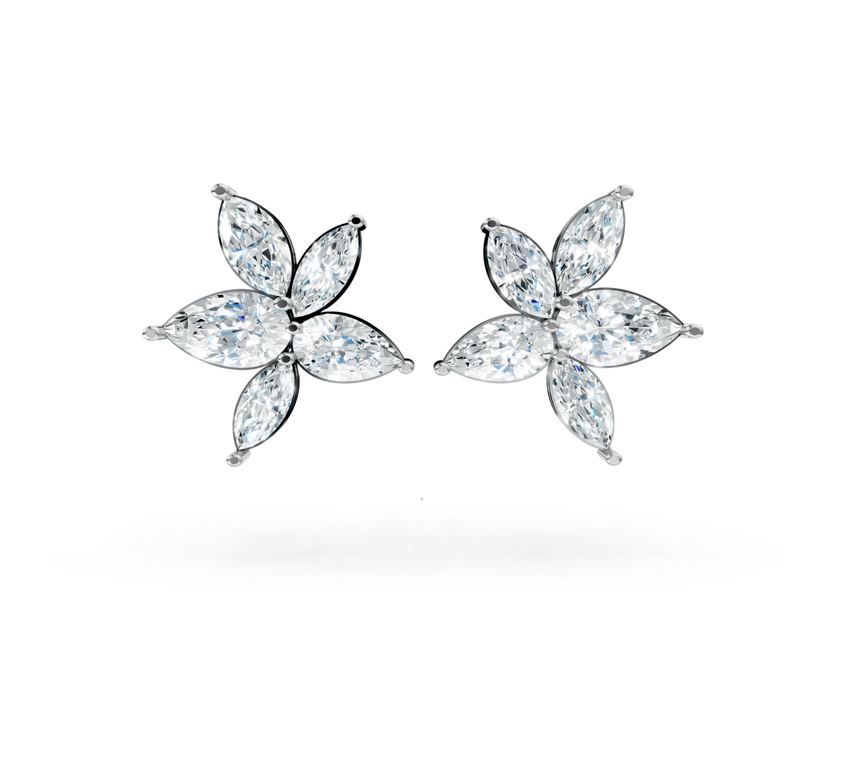 1.34 CT Pear Cut Natural Diamond Stud Earrings