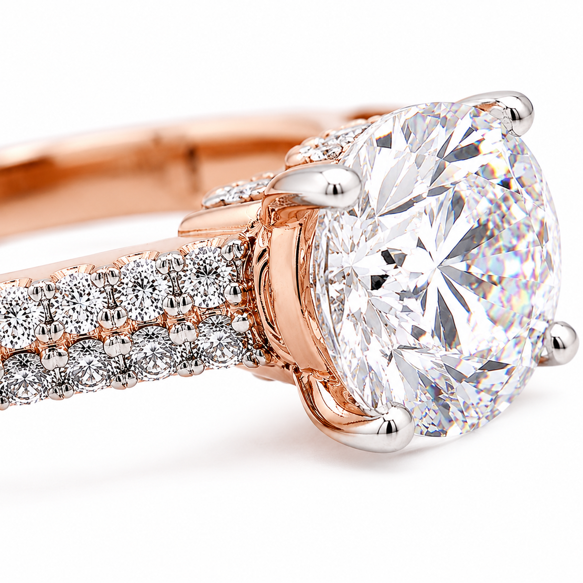 2.08 CT Round Cut Lab Grown Diamond Solitaire Engagement Ring