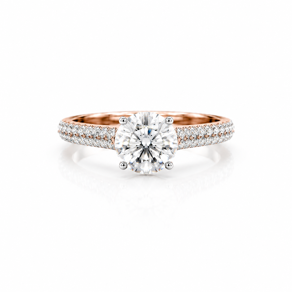 2.08 CT Round Cut Lab Grown Diamond Solitaire Engagement Ring