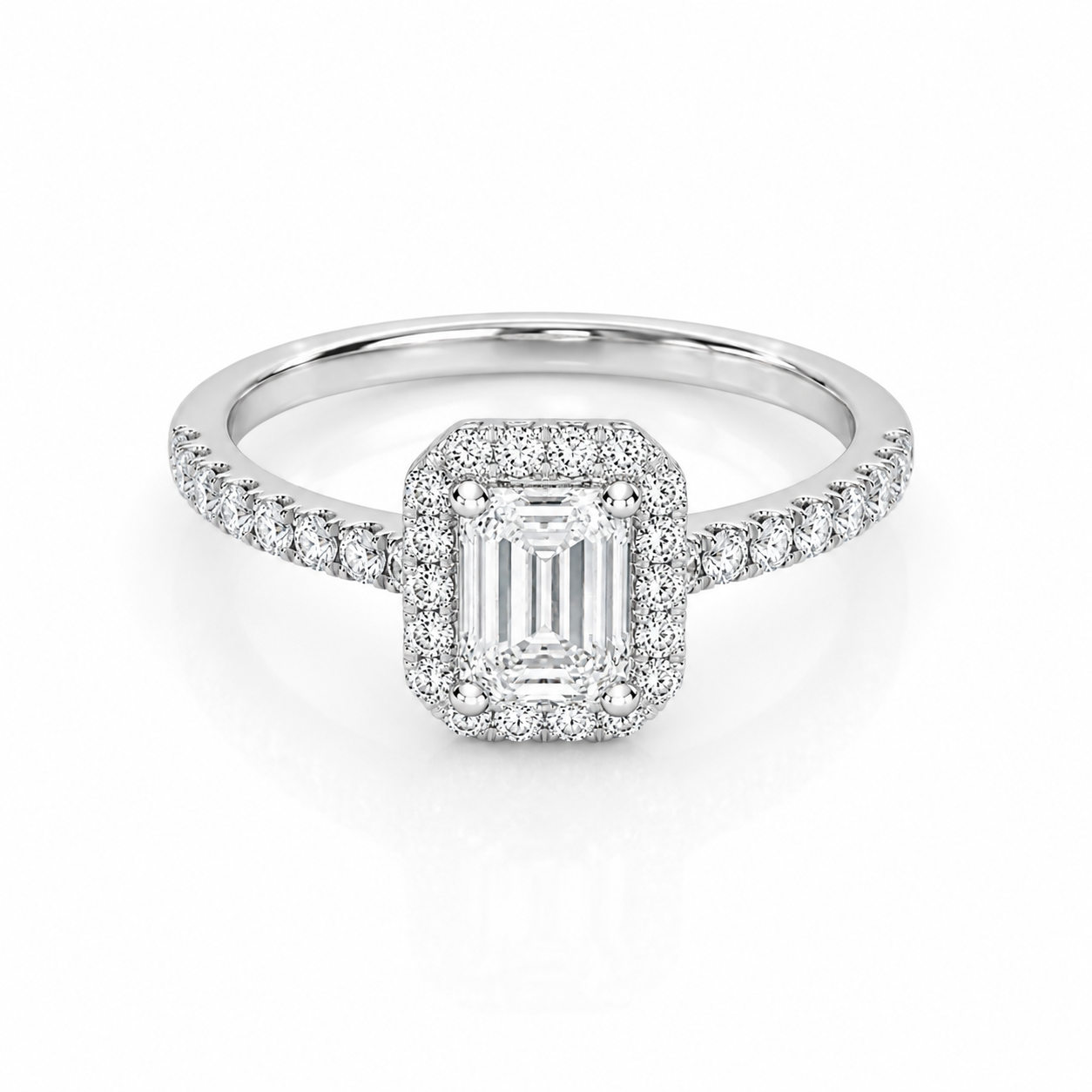 Emerald Halo Ring