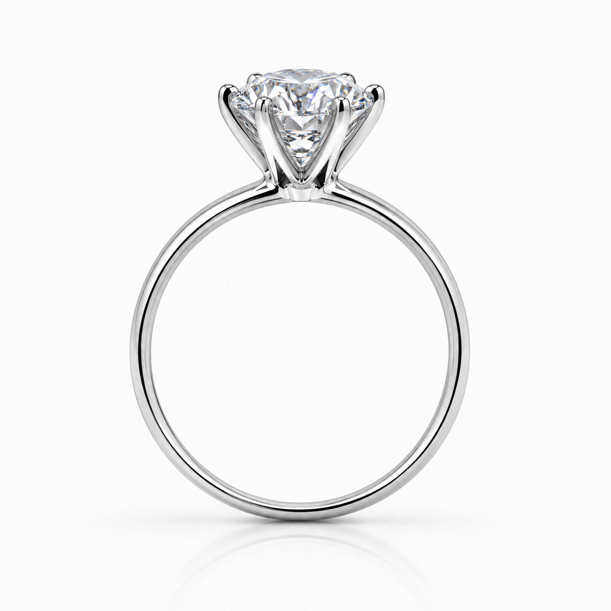 Heart Crown Solitaire Ring