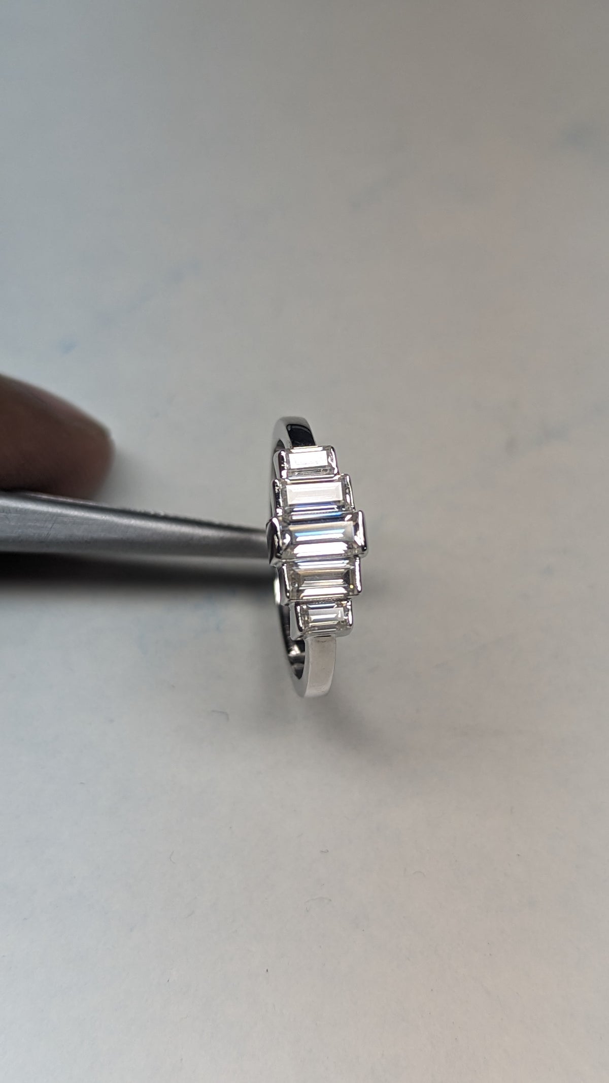 0.65 CT Emerald Cut Lab Grown Diamond Band Ring
